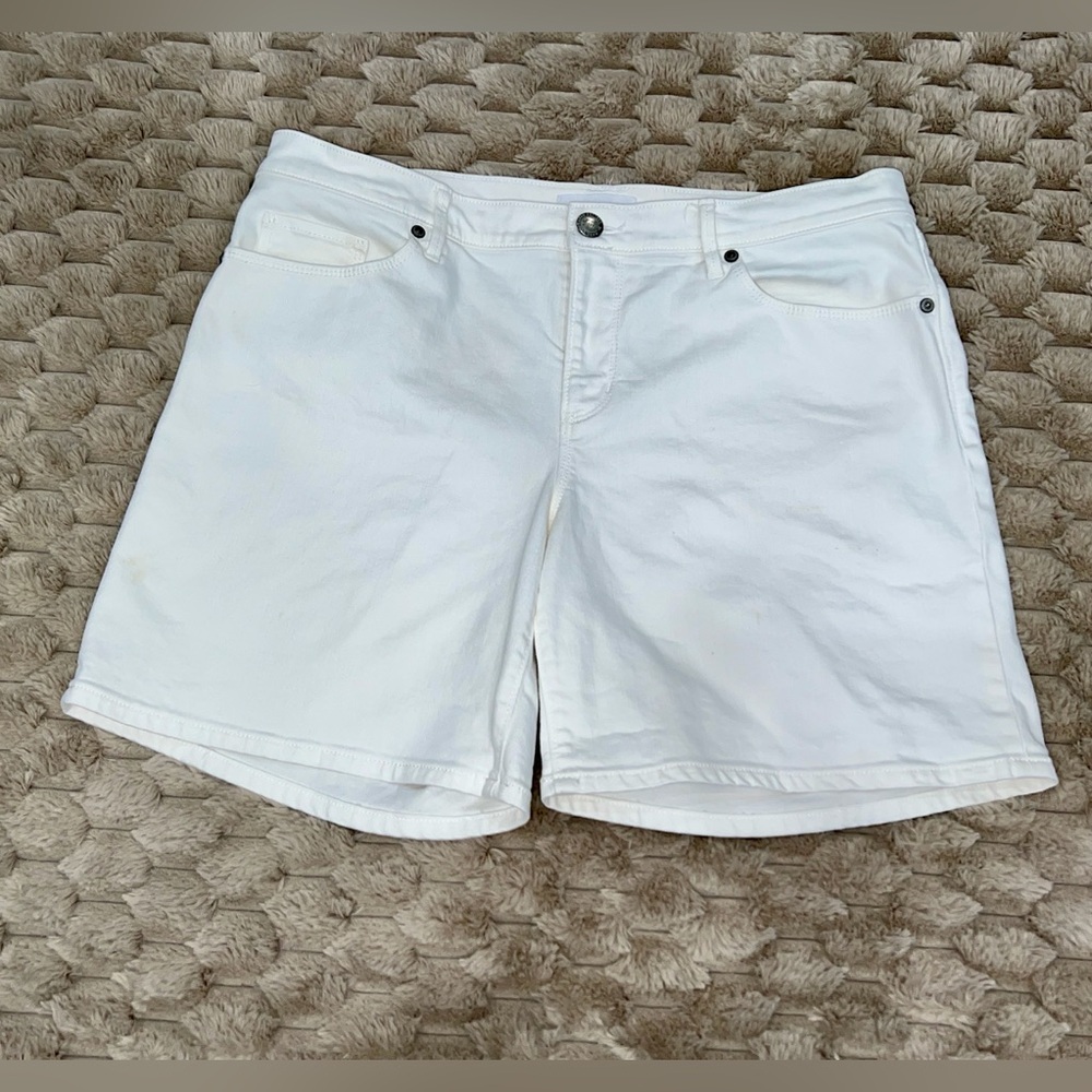 LOFT Classic White Denim Shorts